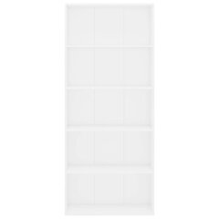 vidaXL 5-korruseline raamaturiiul, valge 80x30x189 cm, puitlaastplaat цена и информация | Полки | kaup24.ee