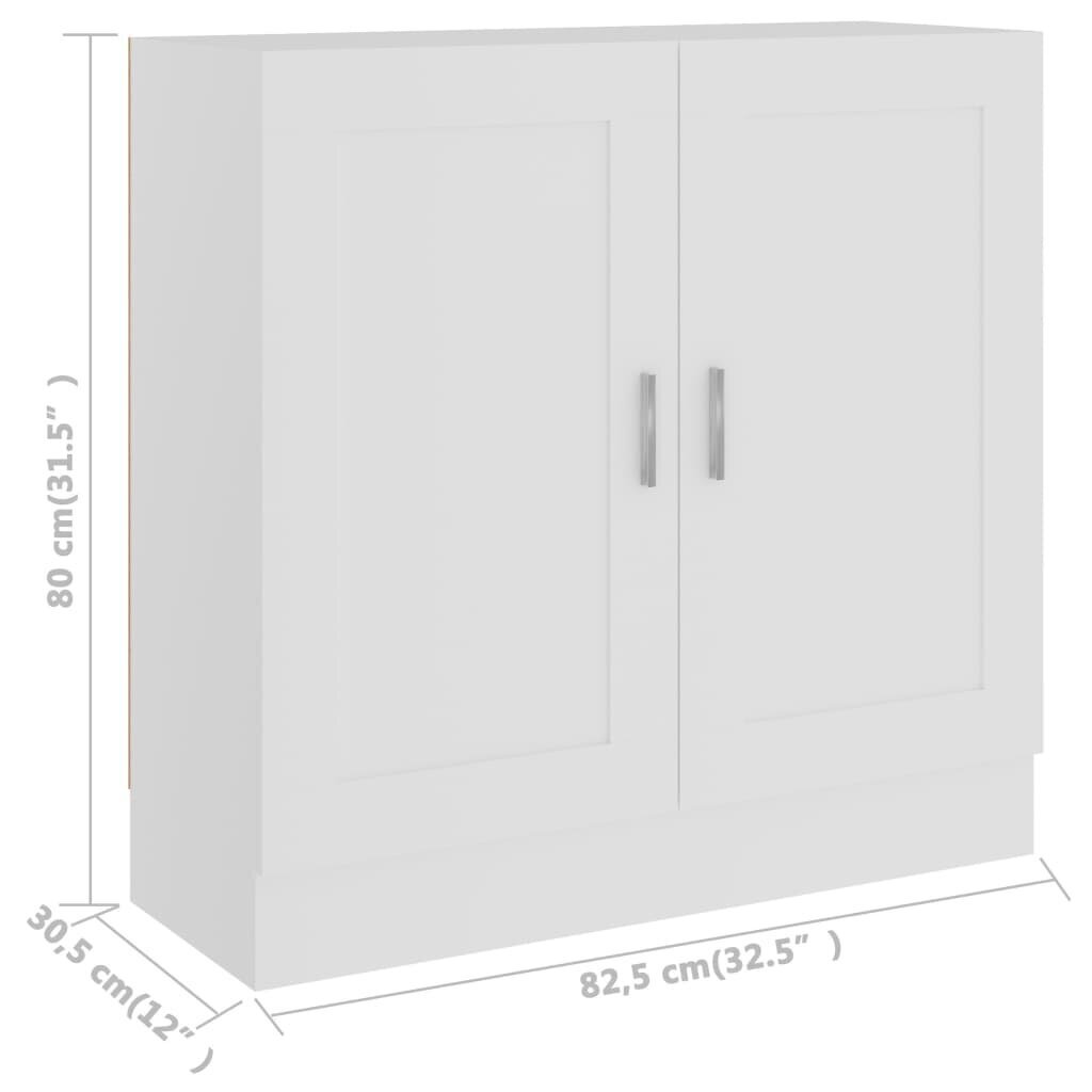 vidaXL raamaturiiul valge 82,5 x 30,5 x 80 cm puitlaastplaat hind ja info | Riiulid | kaup24.ee