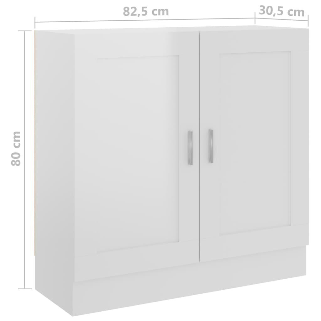 vidaXL raamaturiiul kõrgläikega valge 82,5x30,5x80 cm puitlaastplaat цена и информация | Riiulid | kaup24.ee