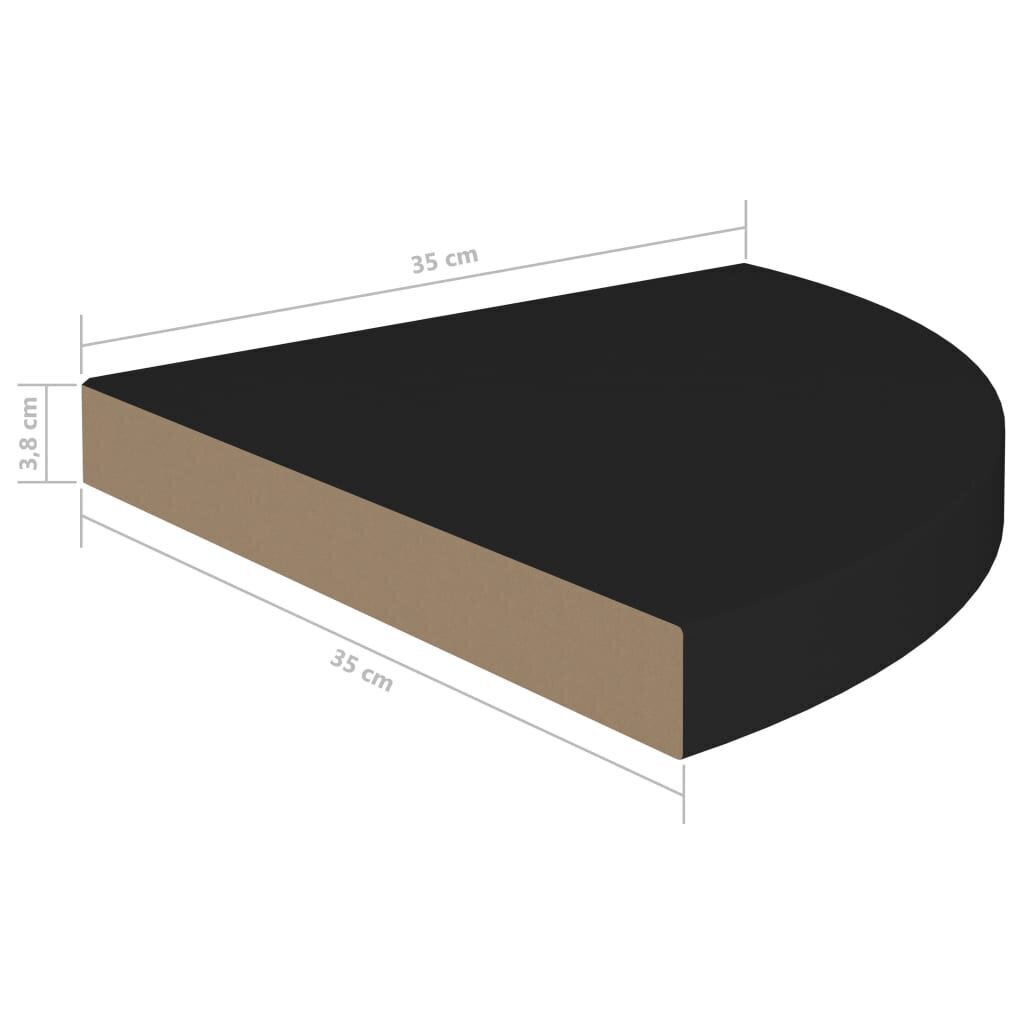 vidaXL nurgariiul, must, 35 x 35 x 3,8 cm MDF hind ja info | Riiulid | kaup24.ee