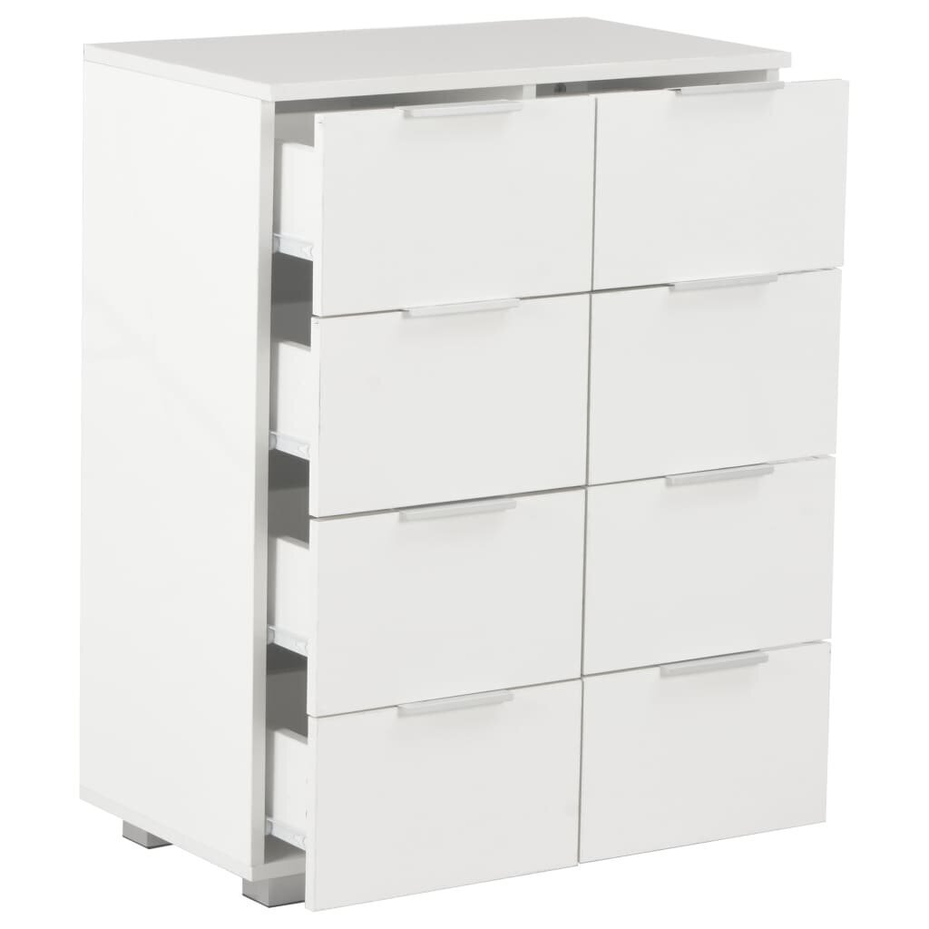 vidaXL puhvetkapp kõrgläikega valge 60 x 35 x 76 cm, puitlaastplaat hind ja info | Kummutid | kaup24.ee