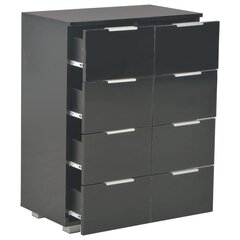 vidaXL puhvetkapp kõrgläikega must 60 x 35 x 76 cm, puitlaastplaat hind ja info | Kummutid | kaup24.ee