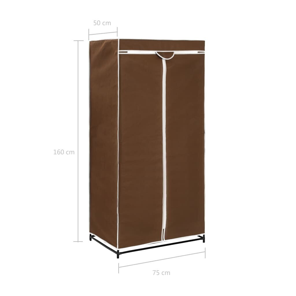 vidaXL riidekapp pruun 75 x 50 x 160 cm hind ja info | Kapid | kaup24.ee