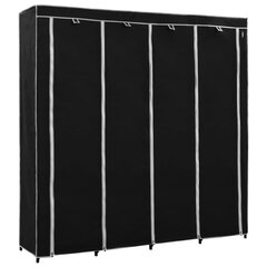 vidaXL garderoob 4 sektsiooniga, must 175 x 45 x 170 cm цена и информация | Шкафы | kaup24.ee