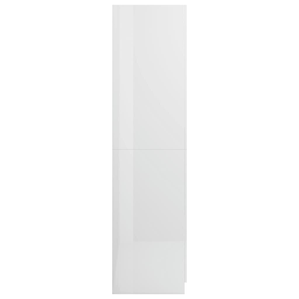 vidaXL garderoob kõrgläikega valge 80 x 52 x 180 cm puitlaastplaat hind ja info | Kapid | kaup24.ee