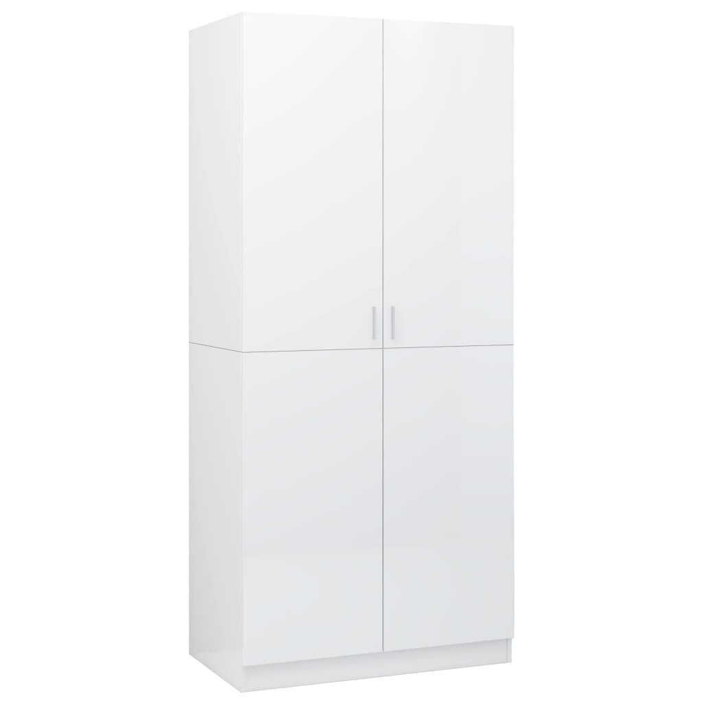 vidaXL garderoob kõrgläikega valge 90 x 52 x 200 cm puitlaastplaat hind ja info | Kapid | kaup24.ee