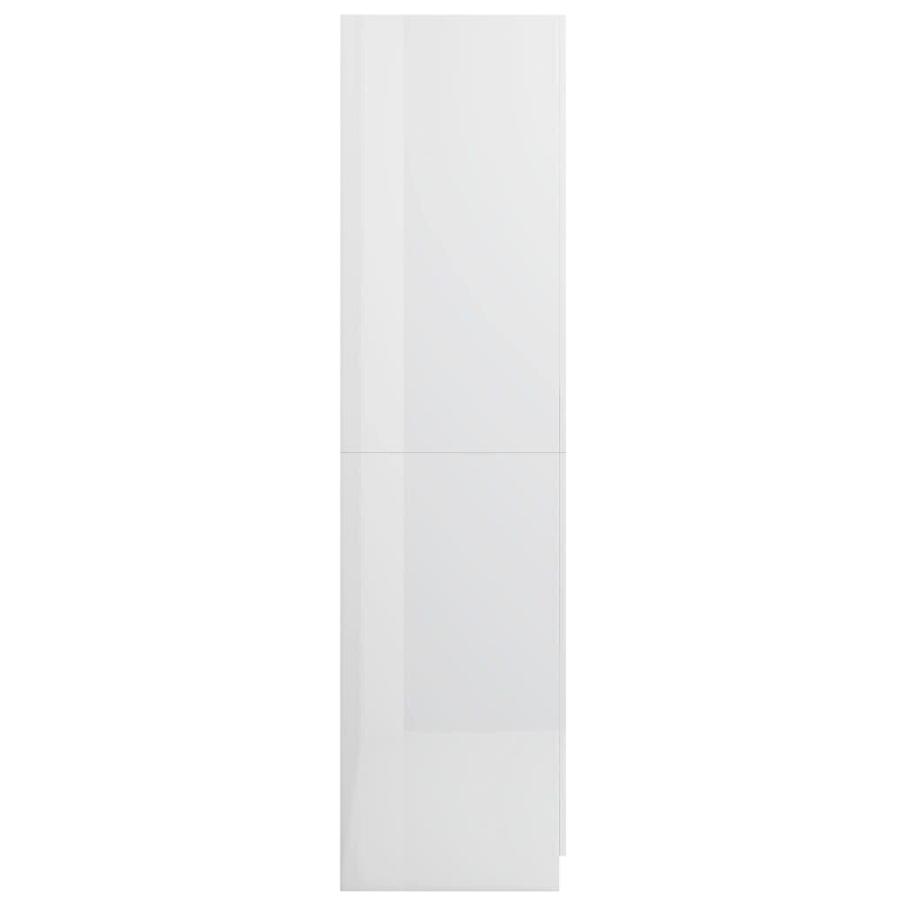 vidaXL garderoob kõrgläikega valge 90 x 52 x 200 cm puitlaastplaat hind ja info | Kapid | kaup24.ee