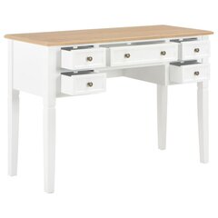 vidaXL kirjutuslaud, valge, 109,5 x 45 x 77,5 cm, puit hind ja info | Arvutilauad, kirjutuslauad | kaup24.ee