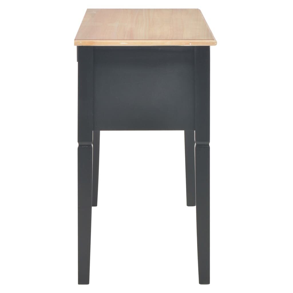 vidaXL kirjutuslaud, must, 109,5 x 45 x 77,5 cm, puit hind ja info | Arvutilauad, kirjutuslauad | kaup24.ee