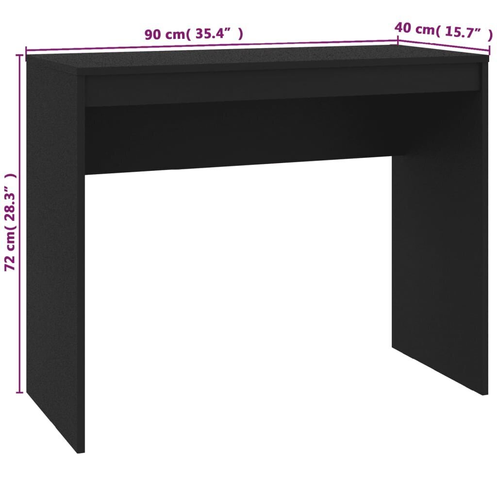 vidaXL kirjutuslaud, must, 90 x 40 x 72 cm puitlaastplaat цена и информация | Arvutilauad, kirjutuslauad | kaup24.ee