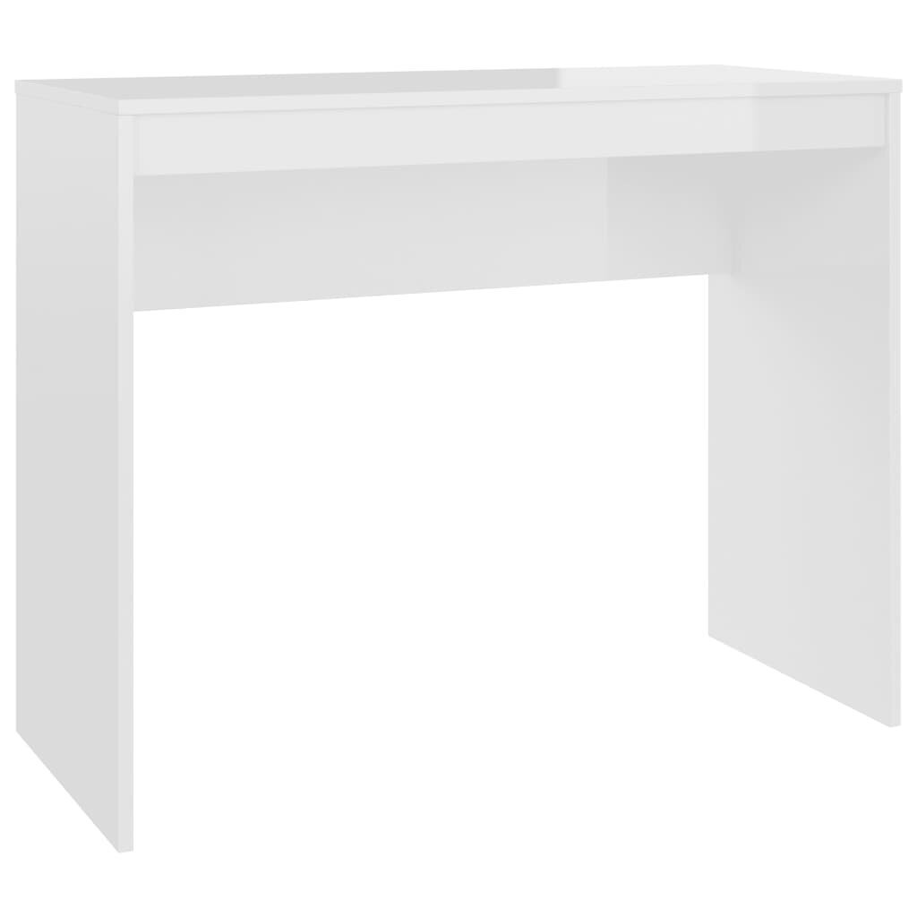 vidaXL kirjutuslaud, kõrgläikega valge, 90 x 40 x 72 cm puitlaastplaat hind ja info | Arvutilauad, kirjutuslauad | kaup24.ee