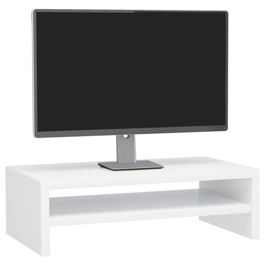 vidaXL monitorialus, valge, 42 x 24 x 13 cm, puitlaastplaat цена и информация | Arvutilauad, kirjutuslauad | kaup24.ee