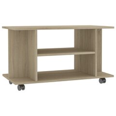 vidaXL ratastel telerialus, Sonoma tamm 80 x 40 x 40 cm puitlaastplaat hind ja info | TV alused | kaup24.ee