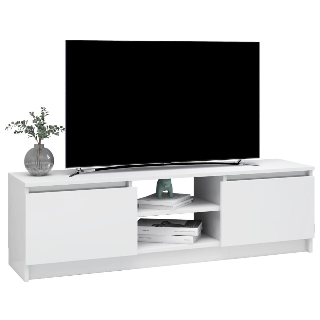 vidaXL telerikapp, kõrgläikega valge, 120 x 30 x 35,5, puitlaastplaat hind ja info | TV alused | kaup24.ee