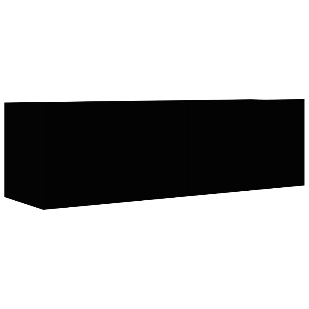 vidaXL telerikapp, must, 100 x 30 x 30 cm, puitlaastplaat hind ja info | TV alused | kaup24.ee
