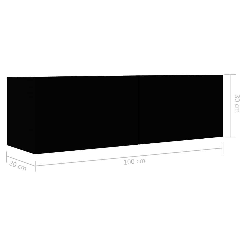 vidaXL telerikapp, must, 100 x 30 x 30 cm, puitlaastplaat hind ja info | TV alused | kaup24.ee