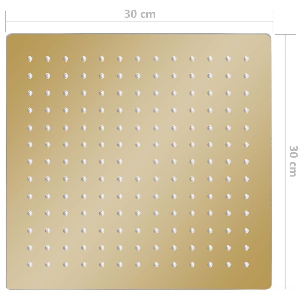 vidaXL vihmaduši otsak, roostevaba teras 30 x 30 cm, nelinurkne kuldne hind ja info | Segistid ja lisatarvikud | kaup24.ee