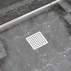 vidaXL duši äravoolusüsteem 12 x 12 cm roostevaba teras hind ja info | Sifoonid | kaup24.ee