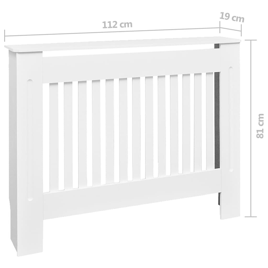 vidaXL radiaatori kate, 2 tk, MDF, 112 cm, valge цена и информация | Tarvikud kaminatele ja ahjudele | kaup24.ee