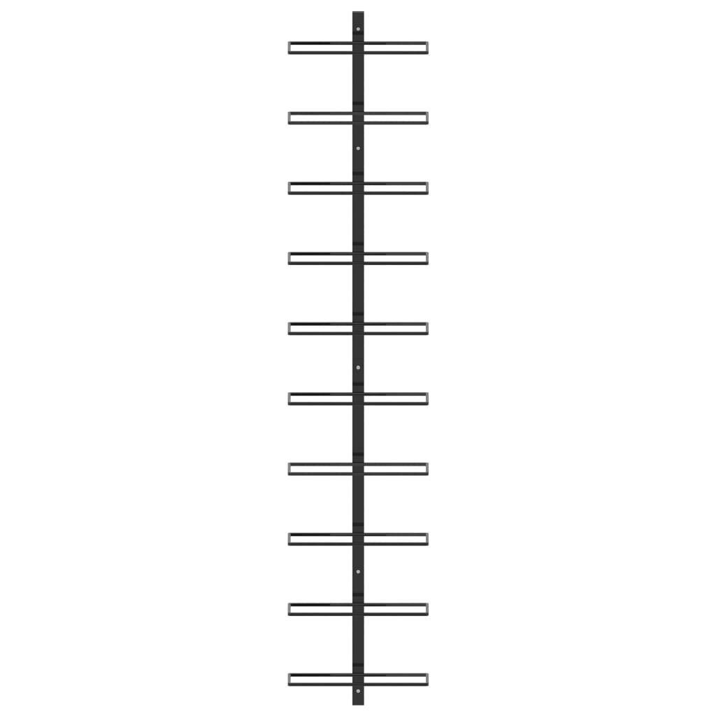vidaXL seinale kinnitatav veiniriiul 10 pudelile, must metall цена и информация | Köögitarbed | kaup24.ee