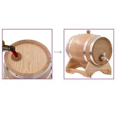 vidaXL veinivaat kraaniga, tammepuit, 6 l цена и информация | Стаканы, фужеры, кувшины | kaup24.ee
