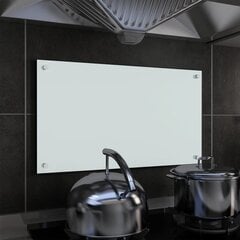 vidaXL köögi pritsmekaitse, valge, 70 x 40 cm, karastatud klaas цена и информация | Комплектующие для кухонной мебели | kaup24.ee