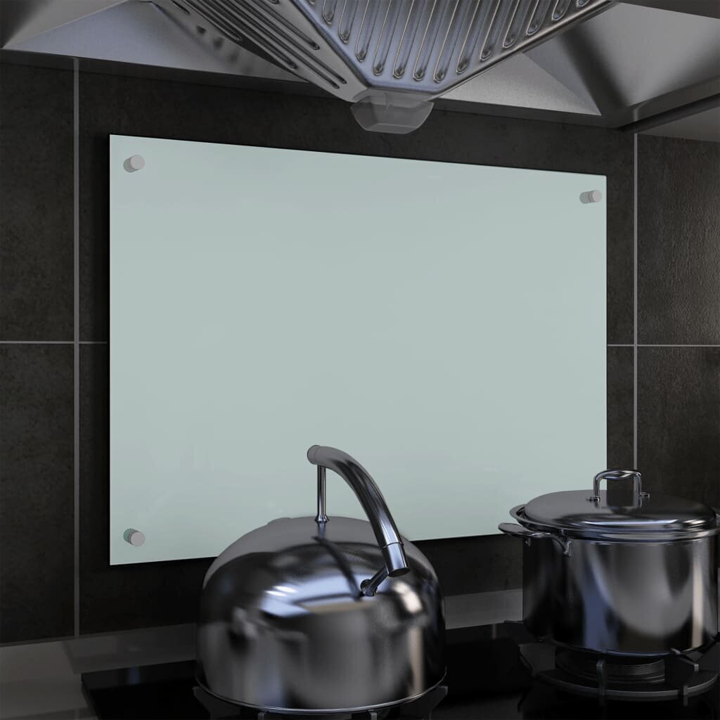 vidaXL köögi pritsmekaitse, valge, 70 x 50 cm, karastatud klaas цена и информация | Köögimööbli tarvikud | kaup24.ee