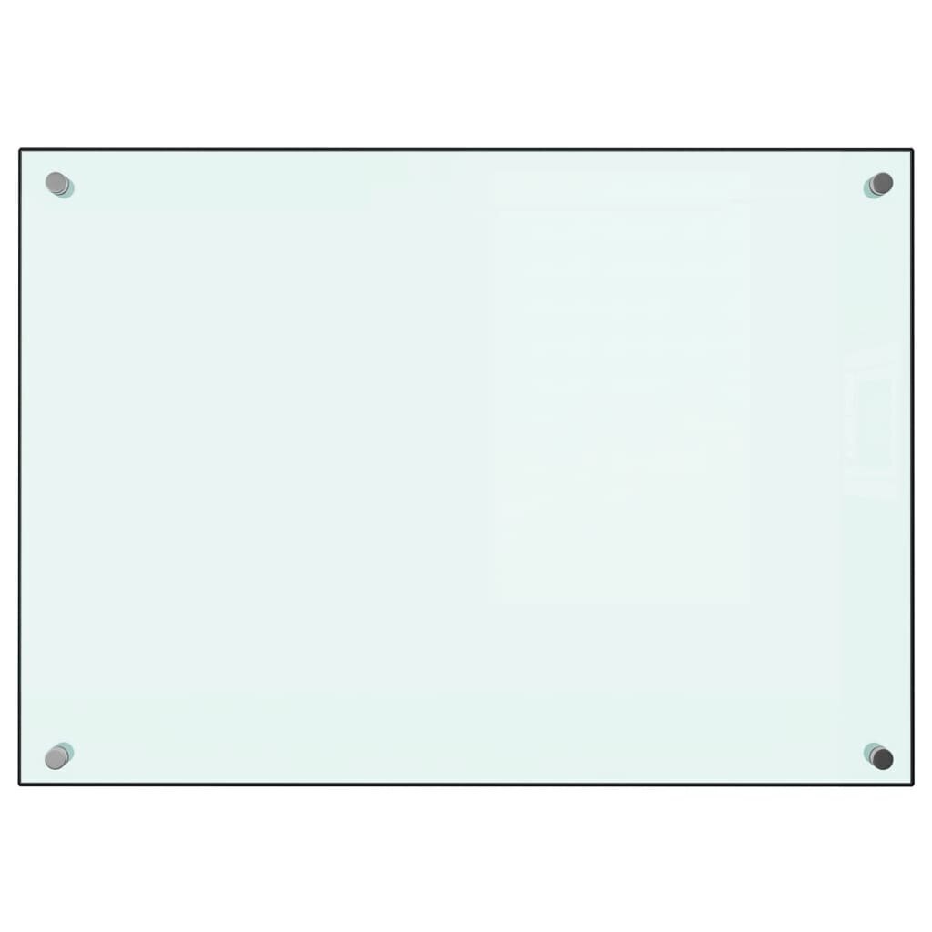 vidaXL köögi pritsmekaitse, valge, 70 x 50 cm, karastatud klaas hind ja info | Köögimööbli tarvikud | kaup24.ee