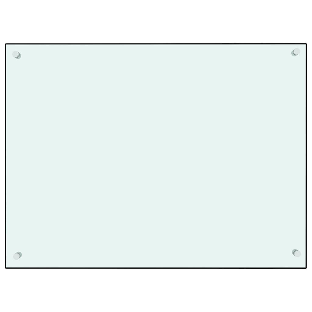 vidaXL köögi pritsmekaitse, valge, 80 x 60 cm, karastatud klaas цена и информация | Köögimööbli tarvikud | kaup24.ee