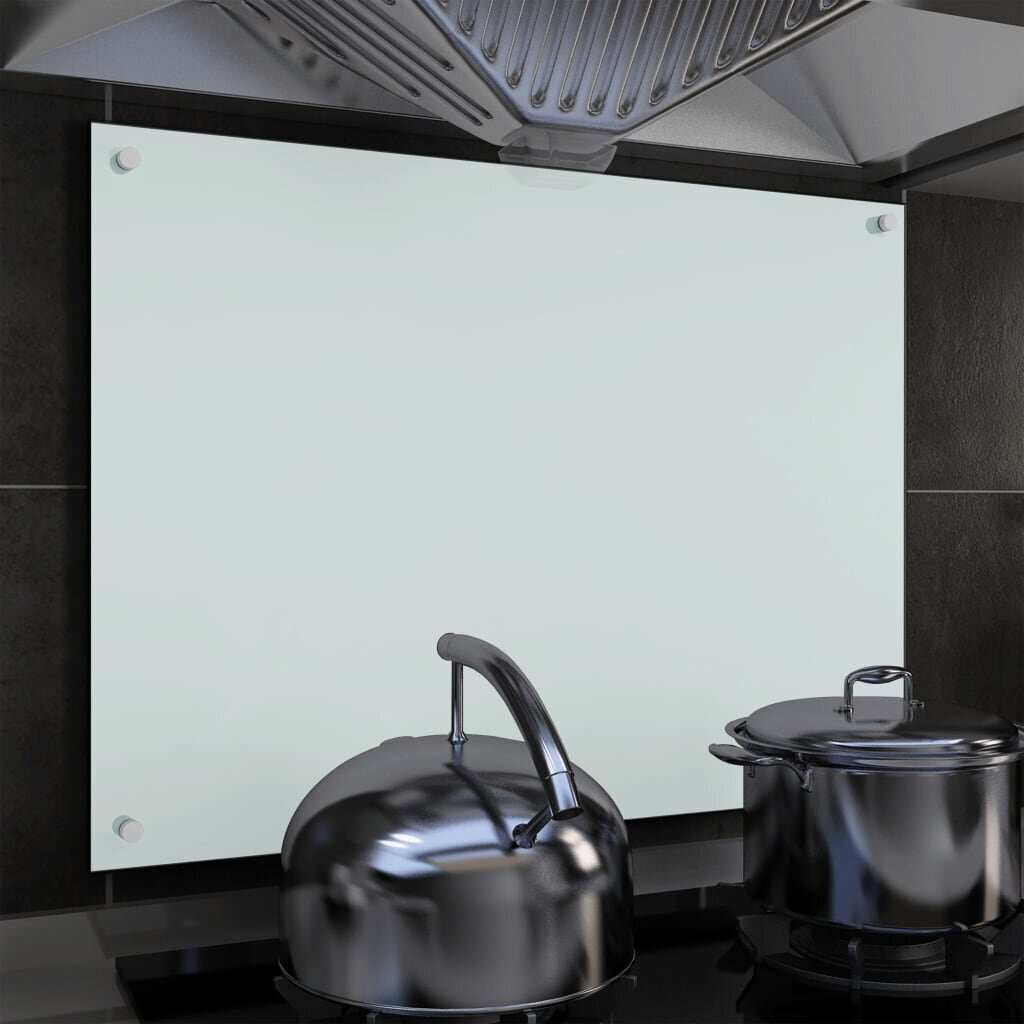 vidaXL köögi pritsmekaitse, valge, 80 x 60 cm, karastatud klaas цена и информация | Köögimööbli tarvikud | kaup24.ee