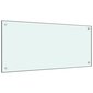 vidaXL köögi pritsmekaitse, valge, 90 x 40 cm, karastatud klaas hind ja info | Köögimööbli tarvikud | kaup24.ee