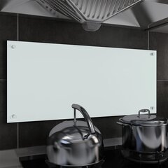 vidaXL köögi pritsmekaitse, valge, 90 x 40 cm, karastatud klaas цена и информация | Комплектующие для кухонной мебели | kaup24.ee