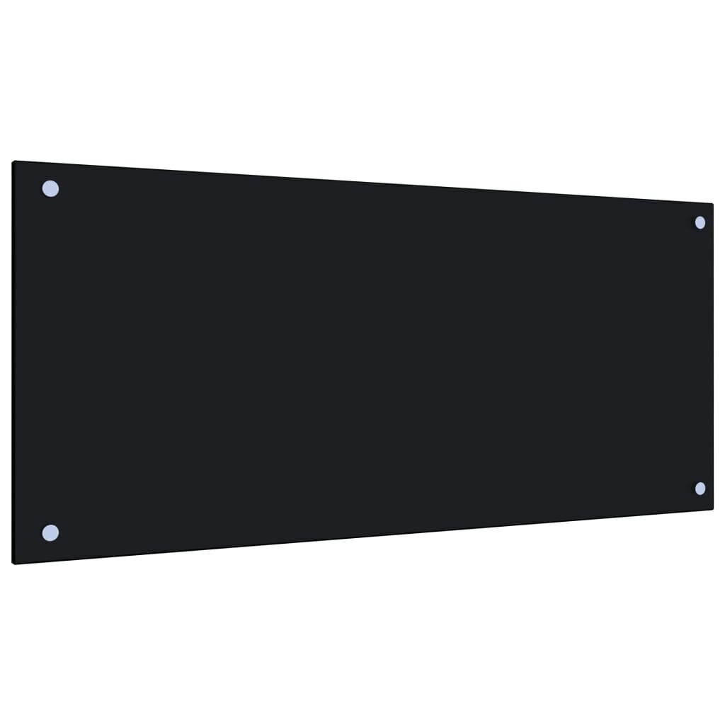 vidaXL köögi pritsmekaitse, must, 90 x 40 cm, karastatud klaas hind ja info | Köögimööbli tarvikud | kaup24.ee