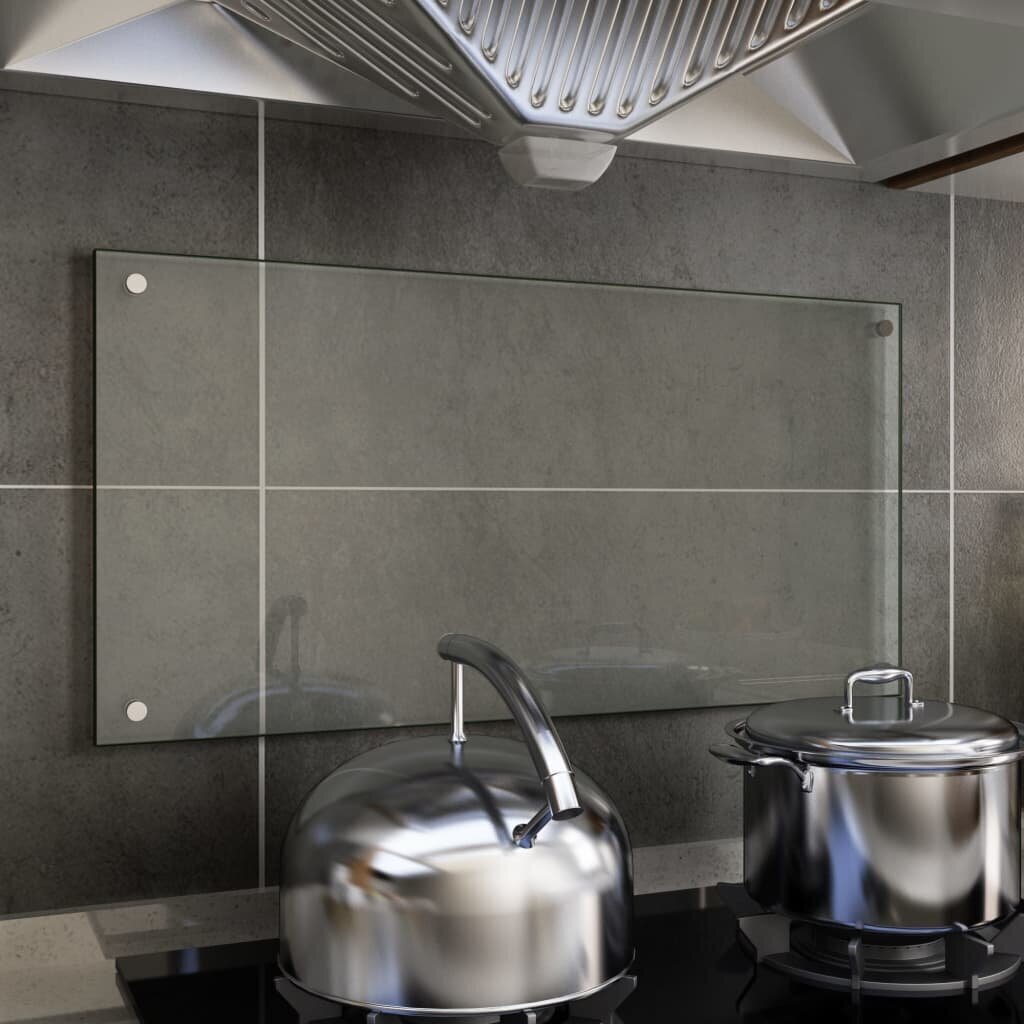 vidaXL köögi pritsmekaitse, läbipaistev, 80 x 40 cm, karastatud klaas hind ja info | Köögimööbli tarvikud | kaup24.ee