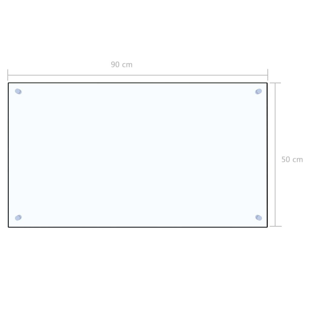 vidaXL köögi pritsmekaitse, läbipaistev, 90 x 50 cm, karastatud klaas цена и информация | Köögimööbli tarvikud | kaup24.ee