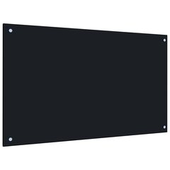vidaXL köögi pritsmekaitse, must, 100 x 60 cm, karastatud klaas hind ja info | Köögimööbli tarvikud | kaup24.ee