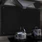 vidaXL köögi pritsmekaitse, must, 100 x 60 cm, karastatud klaas hind ja info | Köögimööbli tarvikud | kaup24.ee