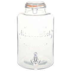 vidaXL veekann XXL, kraaniga, läbipaistev, 8 l, klaas hind ja info | Klaasid, tassid ja kannud | kaup24.ee