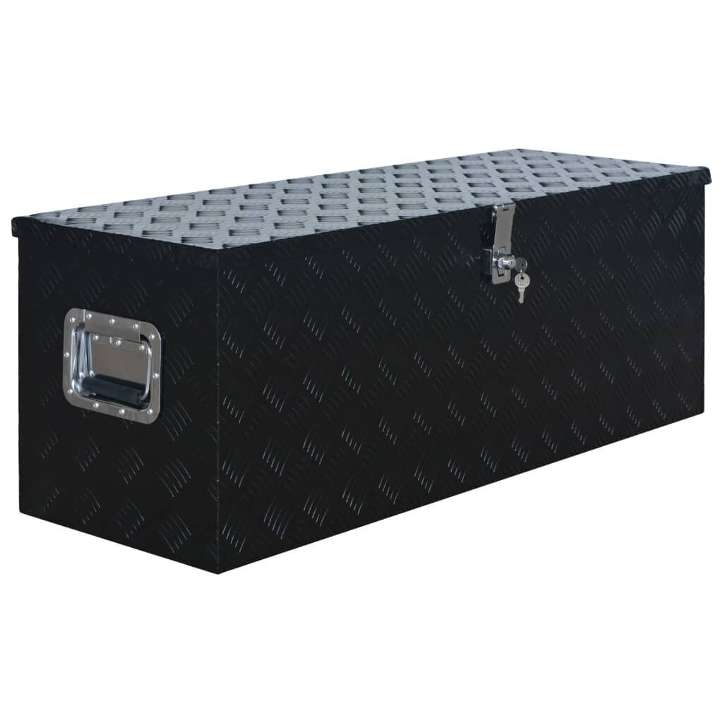 vidaXL alumiiniumist kast 1085 x 370 x 400 mm, must hind ja info | Tööriistakastid, tööriistahoidjad | kaup24.ee