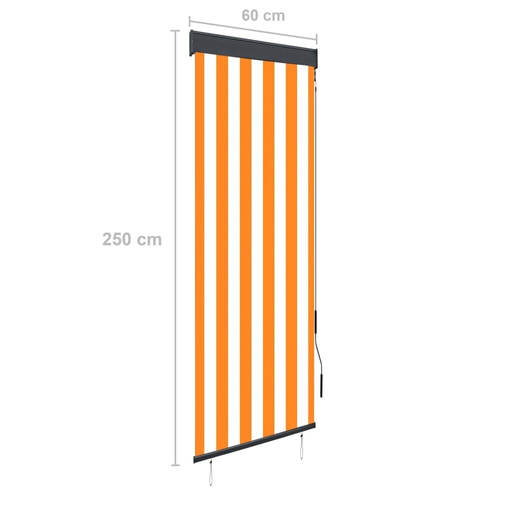 vidaXL väliruloo 60 x 250 cm, valge ja oranž цена и информация | Rulood | kaup24.ee