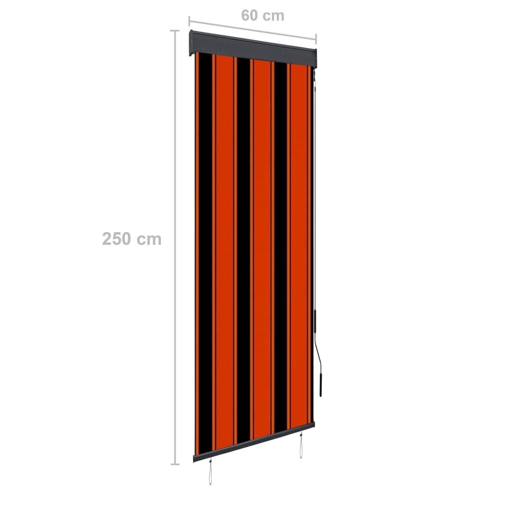 vidaXL väliruloo 60 x 250 cm, oranž ja pruun hind ja info | Rulood | kaup24.ee