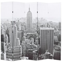 vidaXL kokkupandav sirm 200 x 170 cm, New York, must valge hind ja info | Sirmid ja vaheseinad | kaup24.ee