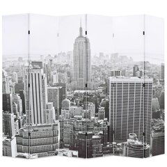 vidaXL kokkupandav sirm 228 x 170 cm, New York, must valge цена и информация | Мобильные стенки | kaup24.ee
