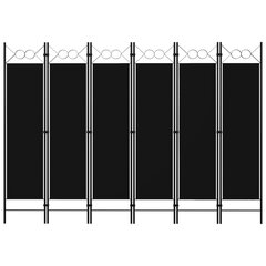 vidaXL 6 paneeliga ruumijagaja, must, 240 x 180 cm hind ja info | Sirmid ja vaheseinad | kaup24.ee