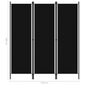 vidaXL 3 paneeliga ruumijagaja, must, 150 x 180 cm hind ja info | Sirmid ja vaheseinad | kaup24.ee