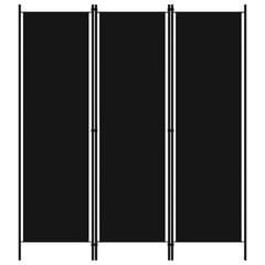 vidaXL 3 paneeliga ruumijagaja, must, 150 x 180 cm hind ja info | Sirmid ja vaheseinad | kaup24.ee
