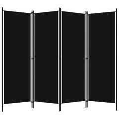 vidaXL 4 paneeliga ruumijagaja, must, 200 x 180 cm hind ja info | Sirmid ja vaheseinad | kaup24.ee