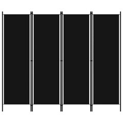 vidaXL 4 paneeliga ruumijagaja, must, 200 x 180 cm hind ja info | Sirmid ja vaheseinad | kaup24.ee