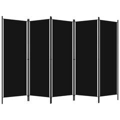 vidaXL 5 paneeliga ruumijagaja, must, 250 x 180 cm hind ja info | Sirmid ja vaheseinad | kaup24.ee