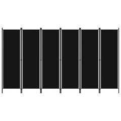 vidaXL 6 paneeliga ruumijagaja, must, 300 x 180 cm hind ja info | Sirmid ja vaheseinad | kaup24.ee